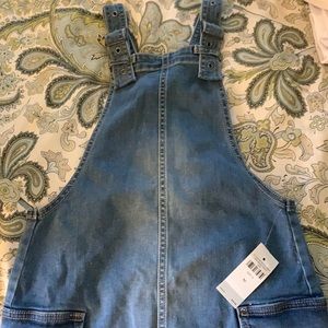 Girls denim overall dress